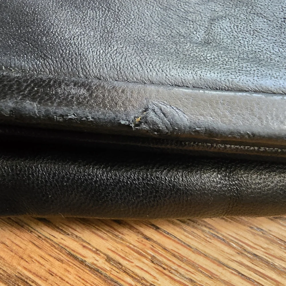 Leather HOBO Navy Clutch Architectural Wristlet Large